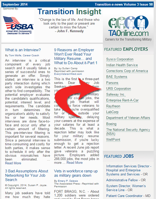 Featured Employer Newsletter Example